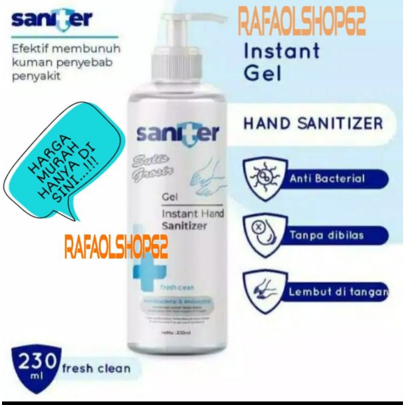 Hand Sanitizer Saniter pump gel 230ml