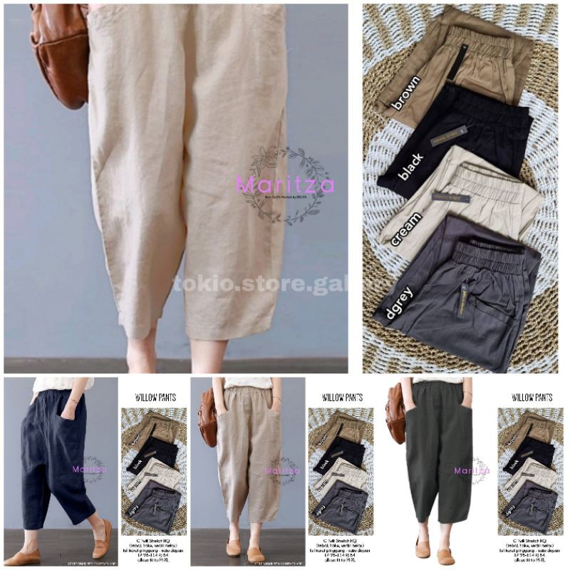 Willow pants | celana santai | celana casual | celana katun twill stretch | celana by maritza