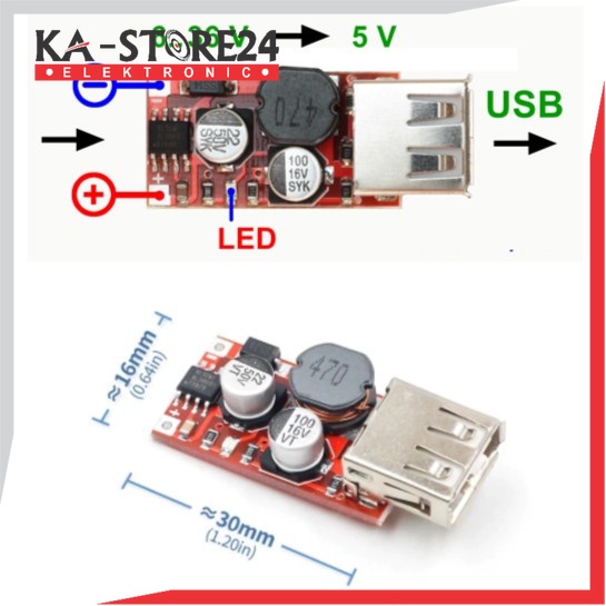 Modul USB 5V 3A Charger HP Power Bank- DC Step Down Mobil Motor XL2001