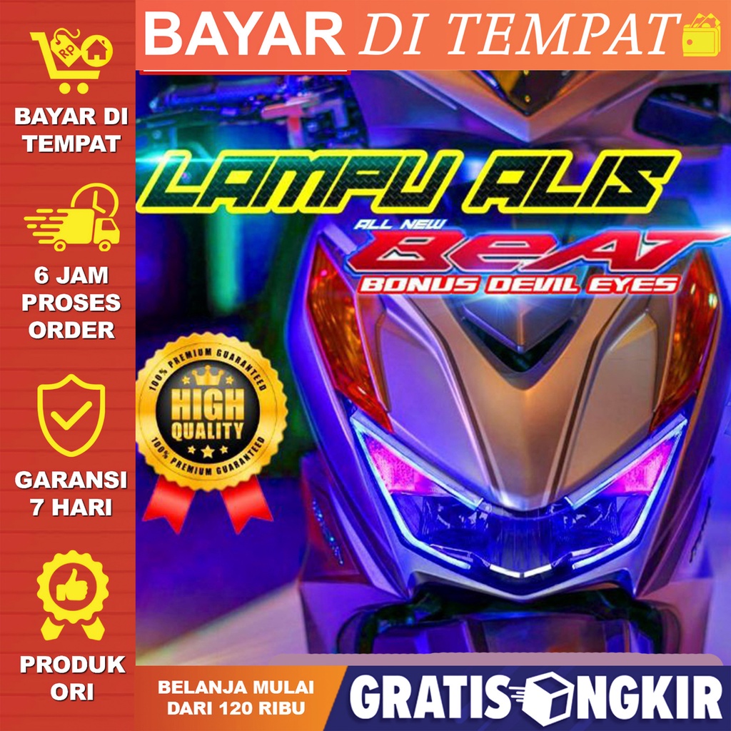 LAMPU ALIS DRL BONUS LED DEVIL EYES ALL NEW BEAT & BEAT STREET 2020 2021 2022 LAMPU LED SENJA SATU S