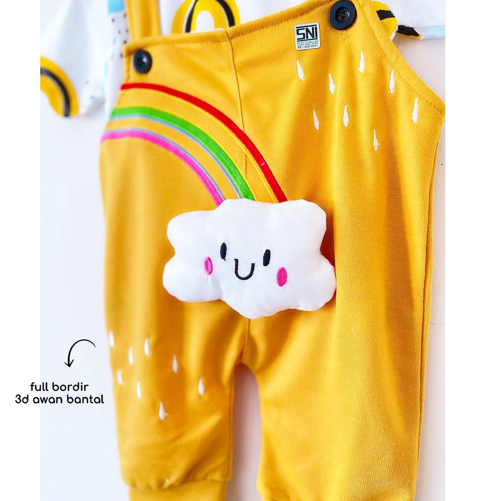 bersertifikasi SNI Baju Setelan Jumper Overall Pergi Lucu Fashion Anak Bayi Perempuan Murah Terlaris CLOUD RAINBOW Kittenbell / SLEEPING CAT / SINGING FLAMINGO / LOOK SHARK