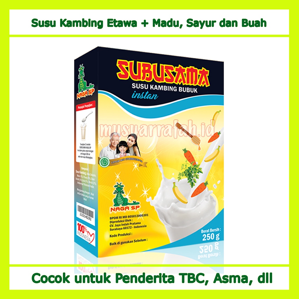 

susu kambing etawa Asli Original bubuk Naga SP Subusama 250 gram