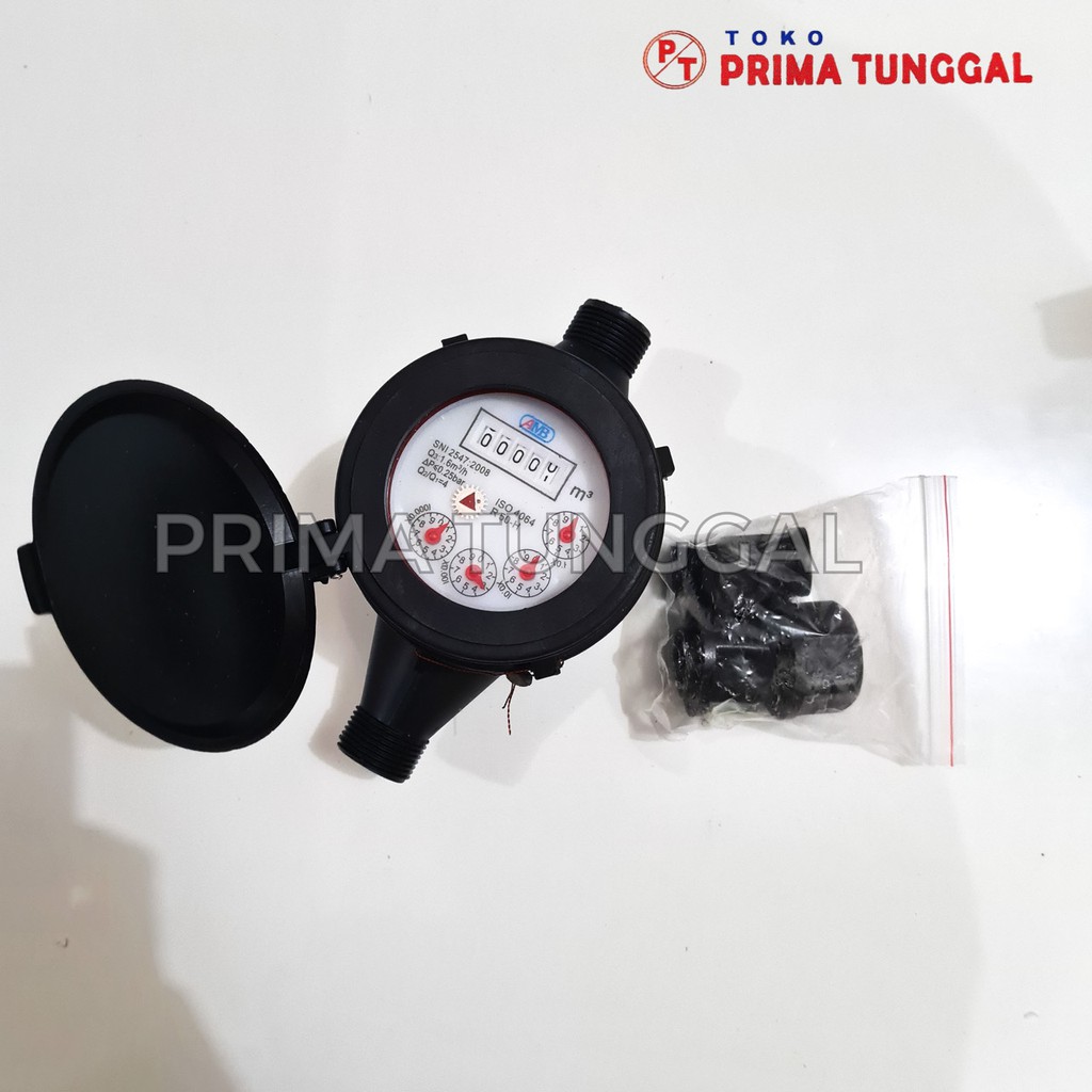 Jual Meteran Air PDAM Bahan PVC Plastik AMB 1/2" Inch Water Meter ...