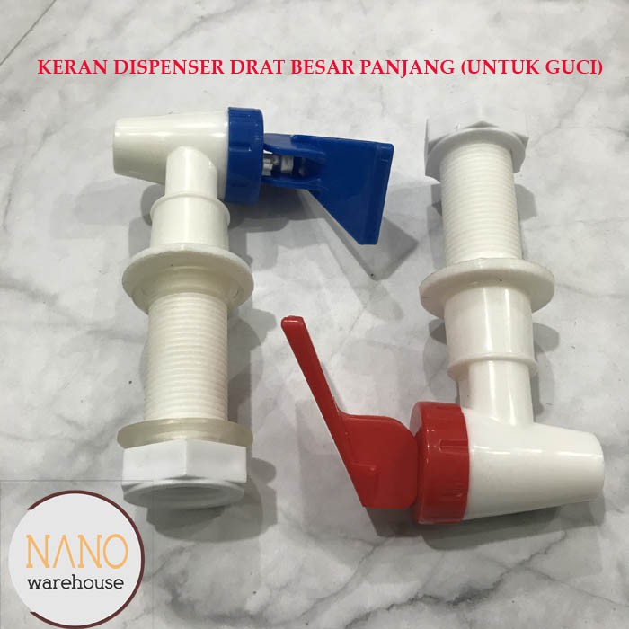 KRAN KERAN DISPENSER GUCI DRAT LUAR BIRU MERAH MODEL ENGKOL