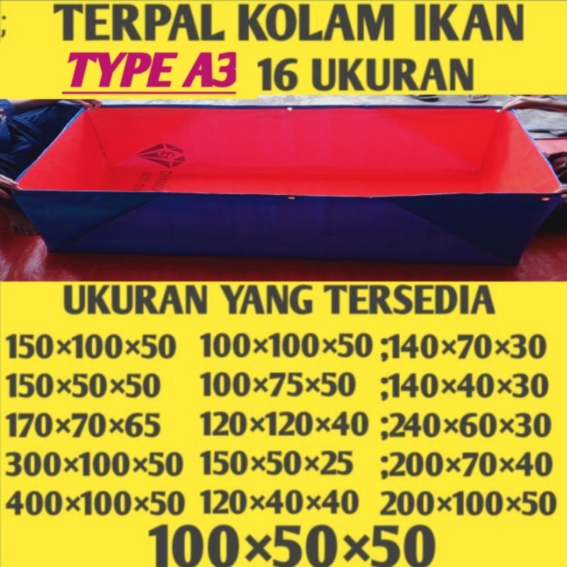 TERPAL KOLAM IKAN TYPE A3 KUALITAS SEDANG TERSEDIA 16 UKURAN