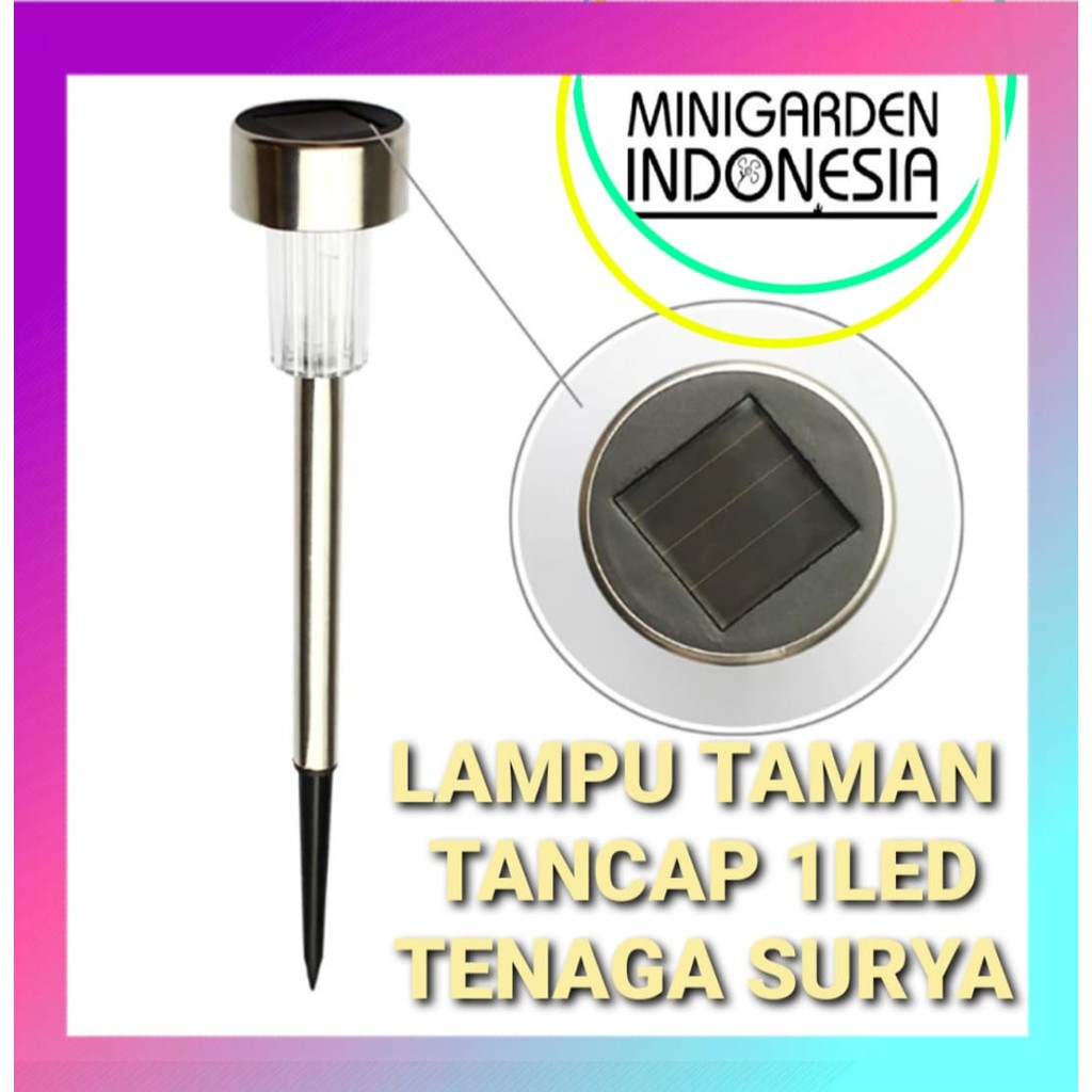 LAMPU TAMAN TANCAP 1LED Solar Cell Garden Lamp Light Tenaga Surya emergency matahari stainless