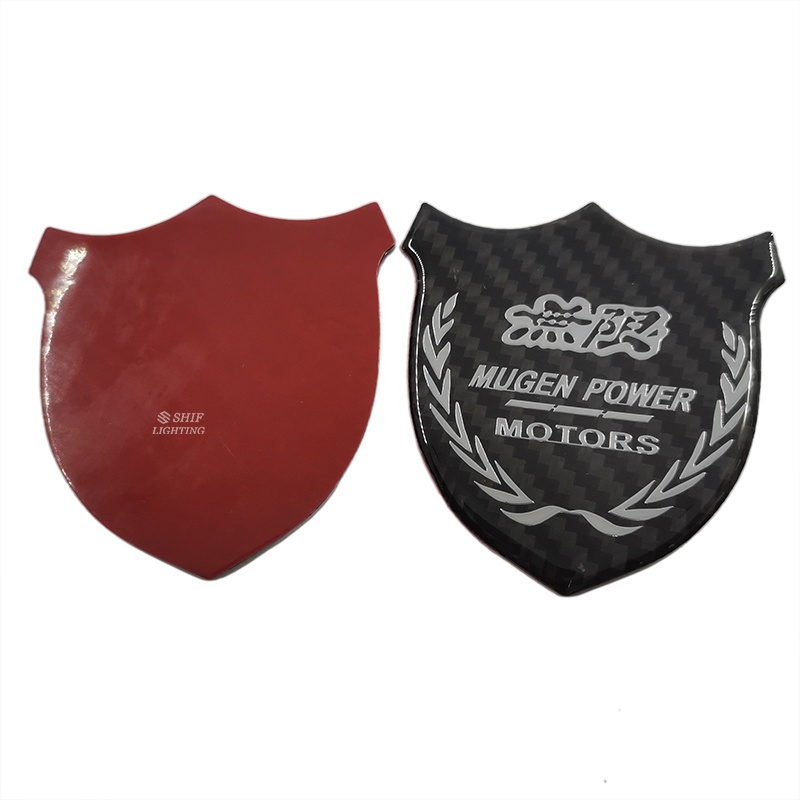 1pc Stiker Emblem Logo MUGEN POWER MOTORS Bahan Karbon Fiber Untuk Dekorasi Kaca Belakang Mobil HONDA MUGEN