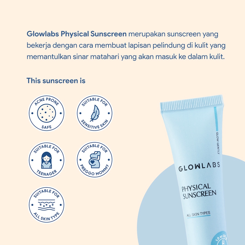 Glowlabs Physical Sunscreen 30ml - Soothe and Shoot The Sun Calming Hybrid Sunscreen