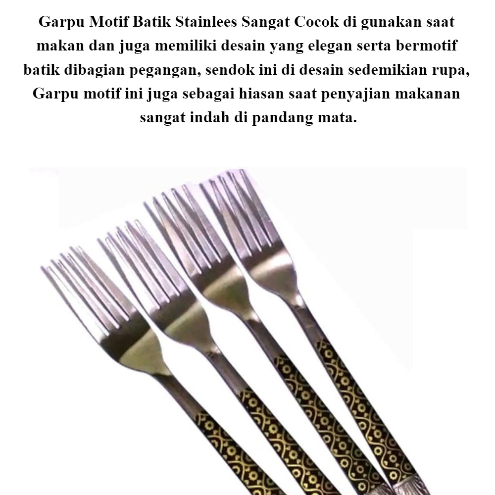 [BISA COD] PROMO Garpu Makan Batik Isi 12 Stainless Tebal Anti Karat Murah Berkualitas