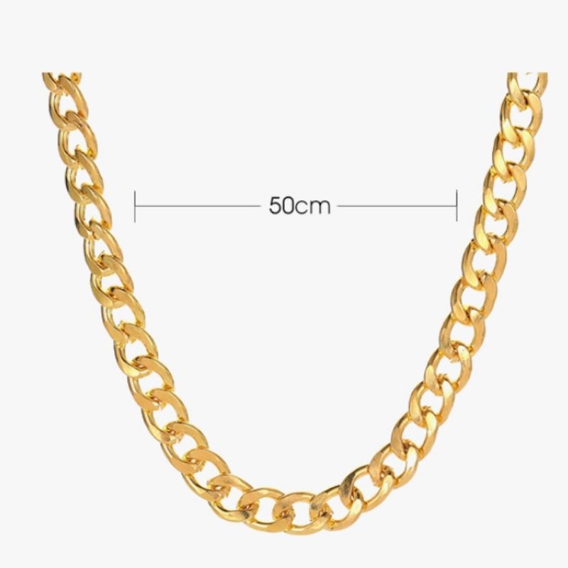 Kalung Korea Hip Hop Rantai Besar Anti Karat Rose Gold Pipih Korean Necklace Big Chain