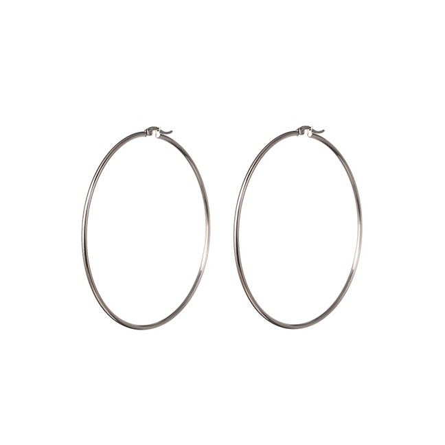 LRC Anting Tusuk Fashion 7cm Gold Circle Earrings D57310