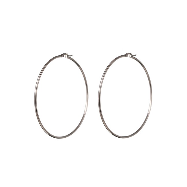 LRC Anting Tusuk Fashion 7cm Gold Circle Earrings D57310