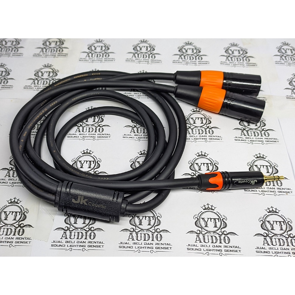 Kabel Jack HP 3.5 mm  Panjang 1,8 Meter JK COUSTIC - Jack HP ke Mixer Premium Quality ORIGINAL JK CO