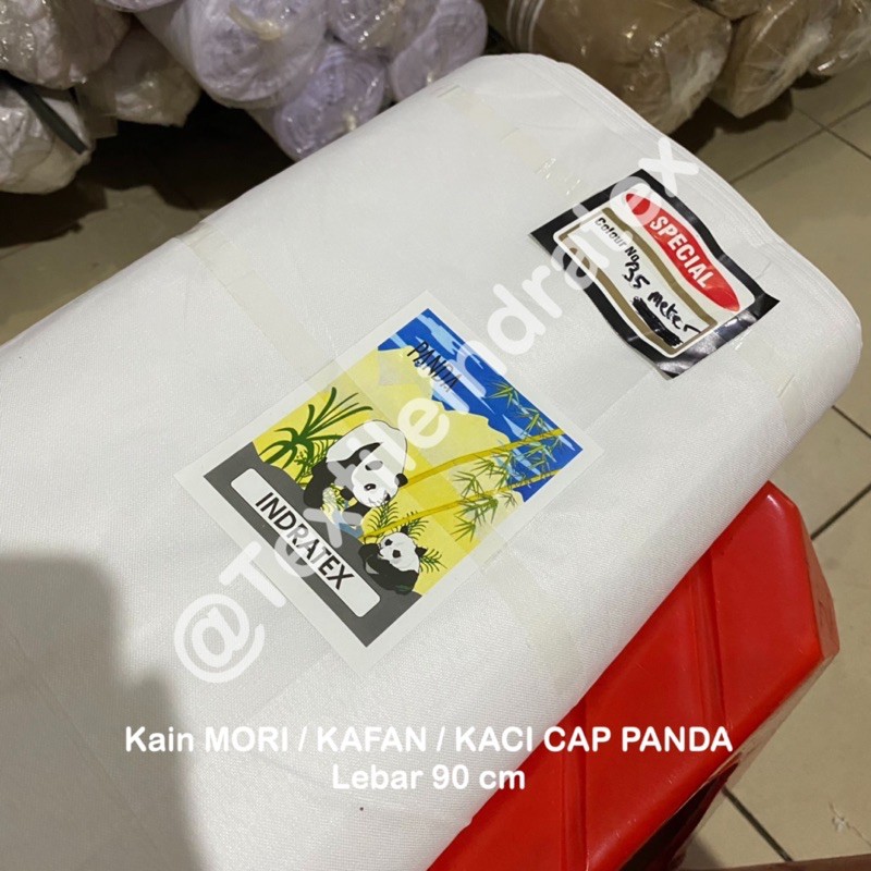 ( per setengah meter ) KAIN KAFAN MORI craft blacu belacu tipis putih CAP PANDA LB 90 CM BAHAN LAPISAN TAS KERAJINAN TANGAN