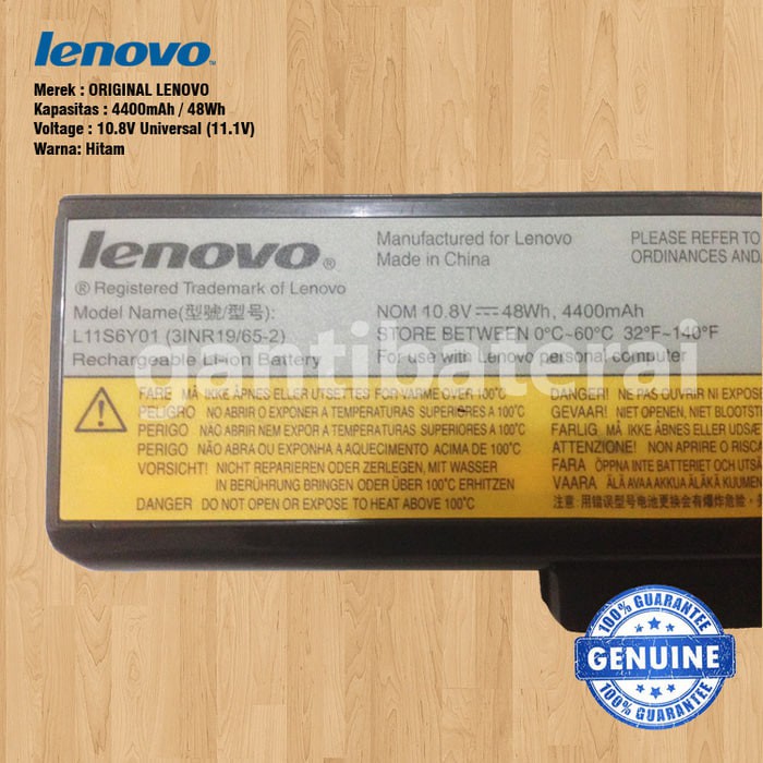 Original Baterai LENOVO G480 B480 B490 G410 G400 G405 Y480 Z480 E430