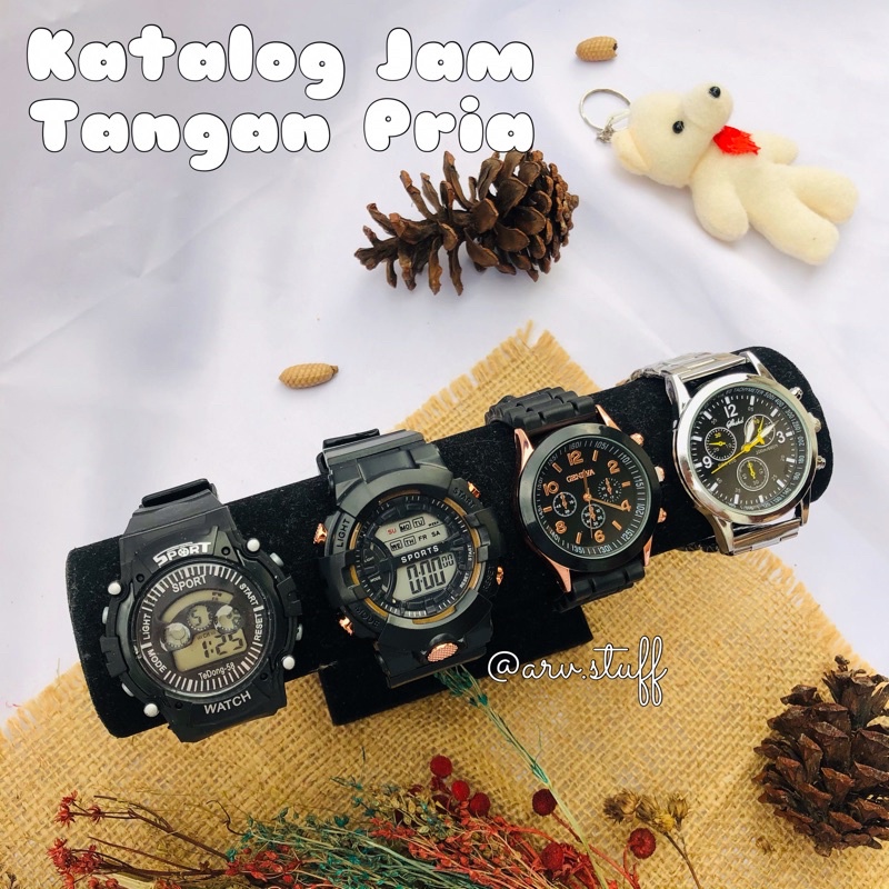 Jam tangan pria/digital/rubber/cowok