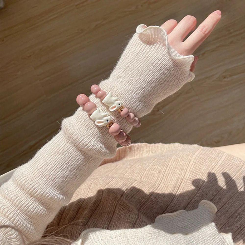 Agustina Gelang Kelinci Lucu Adjustable Retro Gradien Warna Pink Astronot Planet Matahari Gaya Korea Gelang Pasangan Gelang