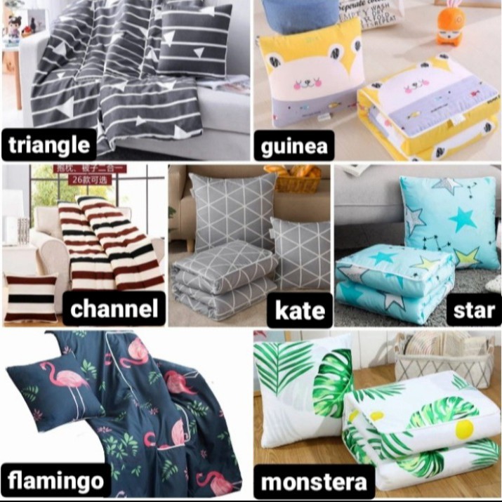 Bantal Selimut Bahan lembut hangat motif menarik