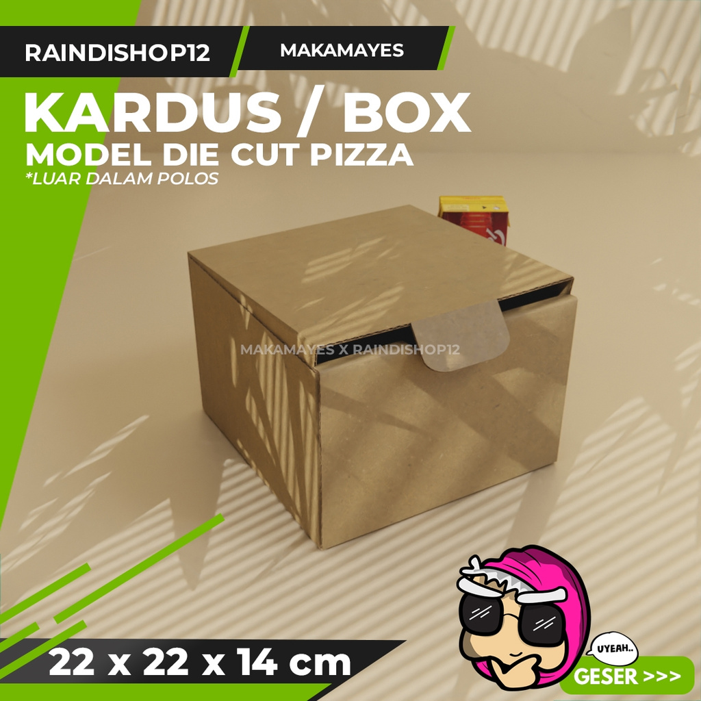 

(MIN 5 PCS) BOX 22 X 22 X 14 CM KARDUS DIE CUT PIZZA KEMASAN PACKAGING KADO