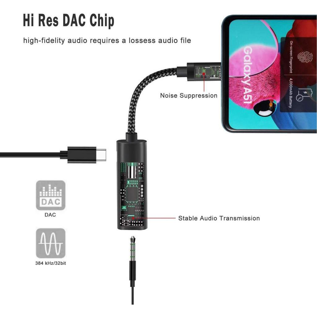 Adapter Usb Tipe-C Ke Jack Audio 3.5mm Kompatibel Samsung Galaxy Note 20