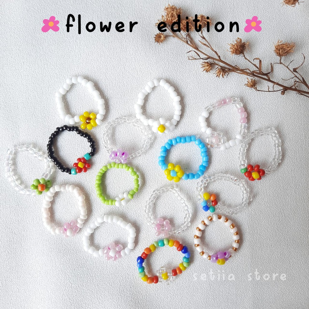 Cincin Manik Bunga/Cincin Manik Beads Korea Daisy