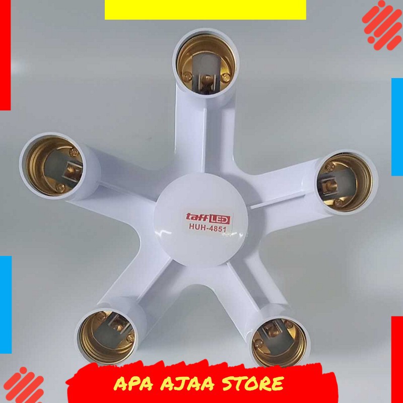 Terlariss !! TaffLED Fitting E27 Cabang 5 Lampu Bohlam Studio - HUH-4851