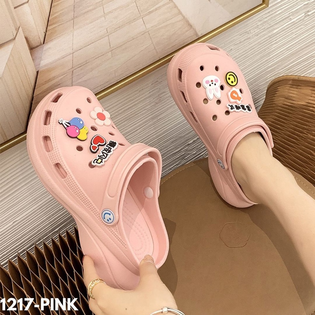 SANDAL BAIM WANITA IMPORT NYAMAN UNIK CANTIK LUCU ANEKA WARNA KUBANG LUBANG KARET RUBBER ELASTIS ANTI SLIP 1217