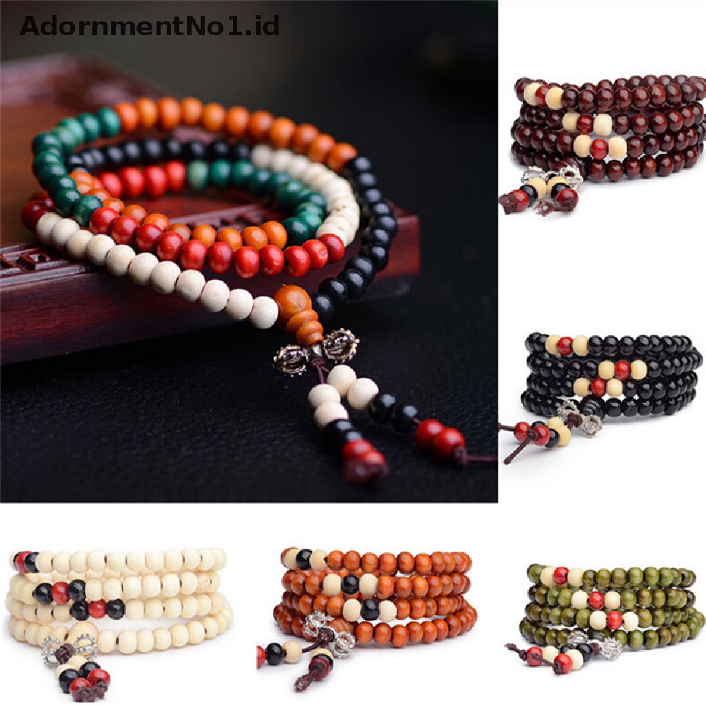 (AdornmentNo1) Gelang Tasbih Mala Buddha Tibet 8mm Dengan 108 Manik-Manik