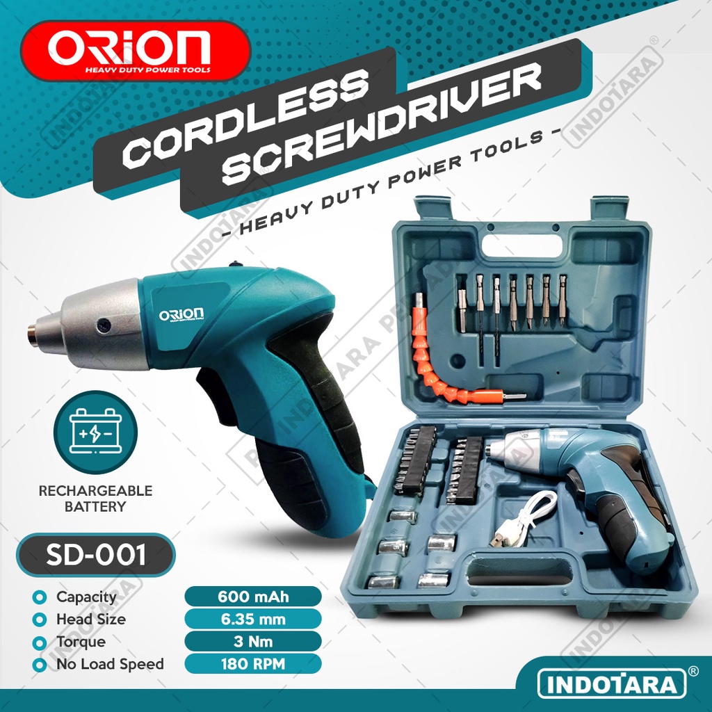 Orion Cordless Screwdriver / Bor Obeng Baterai 3.6Volt - SD001