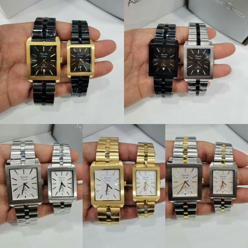 Jam tangan Termahal Couple Alexandre Christie 1020 Tanggal Aktif / Fashion Pria & Wanita