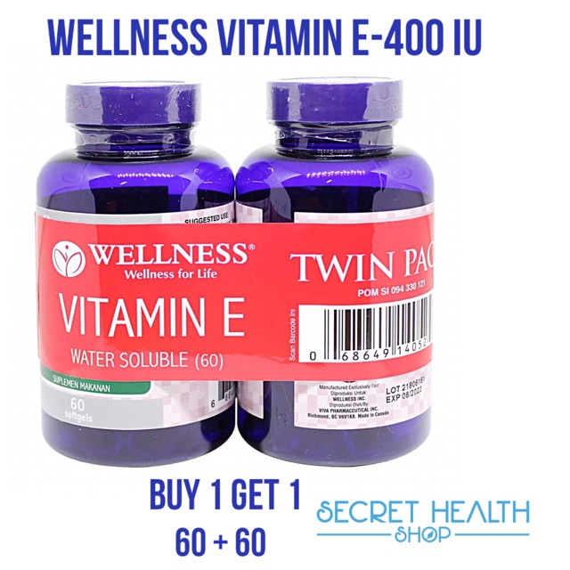 Wellness Vitamin E 400 Water Soluble 60 60 Softgels Vitamin Suplemen Antioksidan Indonesia