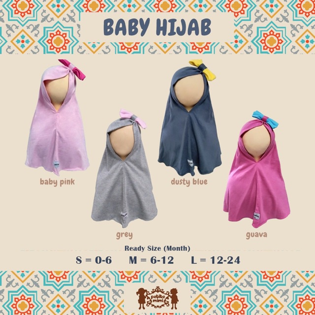 PETITE MIMI BABY HIJAB ANAK INSTANT /JILBAB BAYI/ JILBAB ANAK MUSLIM PEREMPUAN 0 - 2 TAHUN