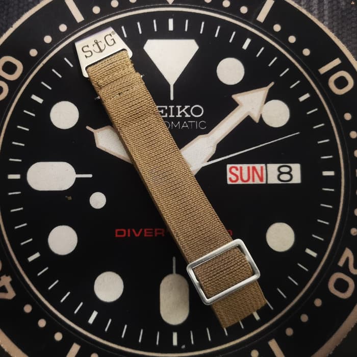 StrapGuy MN Style 19mm Tan Strap Stainless Hardware