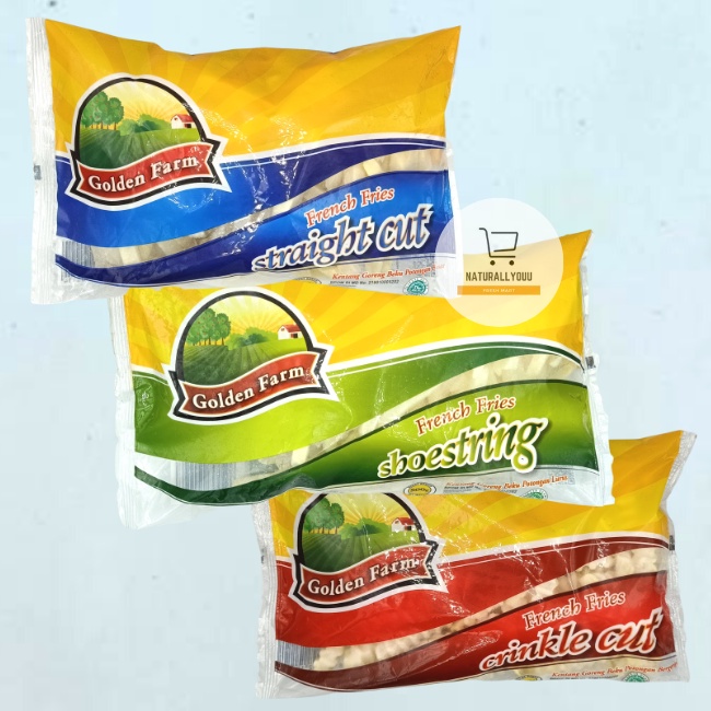 Golden Farm French Fries Shoestring / Straight Cut / Crinkle Cut 500Gr Kentang Goreng