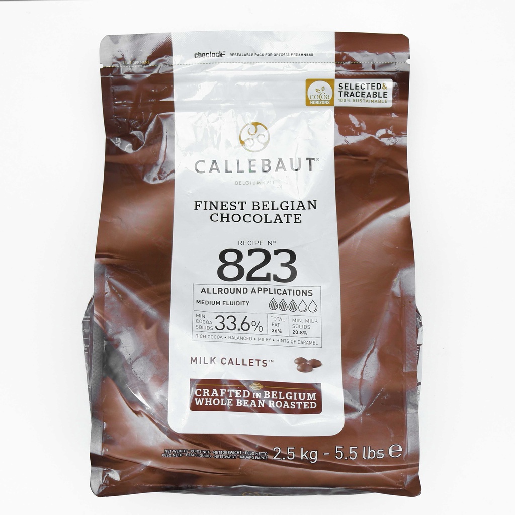 

Milk Chocolate - Callebaut - 823 - 2.5 kg - Coklat Couverture Coin Button Cokelat Koin Masak