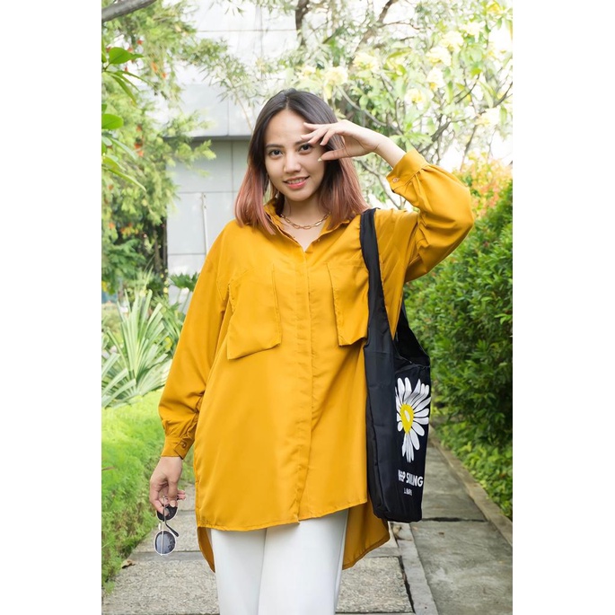 RX FASHION - Areum Korean Oversize XXL Shirt KATUN TWISTCONE / KEMEJA POCKET OVERSIZE / Kemeja LENDERS /  Blouse AULYS KOREAN OVERSIZE / niki shirt 2001 - NN