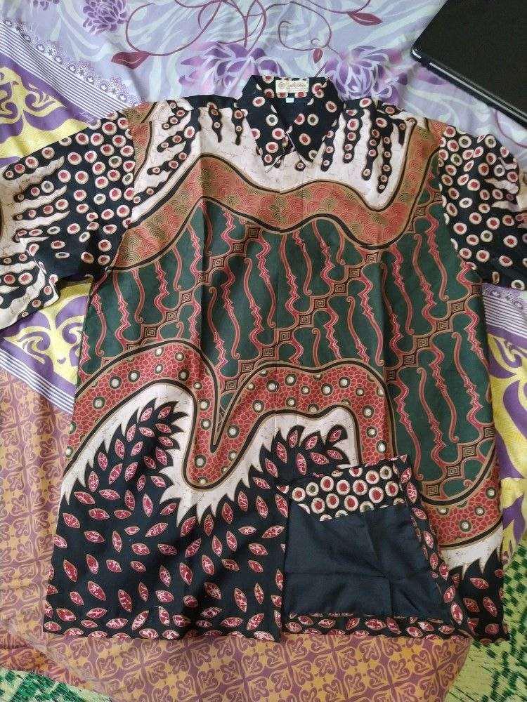 Hem Batik Pria Slim Fit Premium Lengan Panjang Modern Full Furing Asli Solo Size Reguler Pcw030