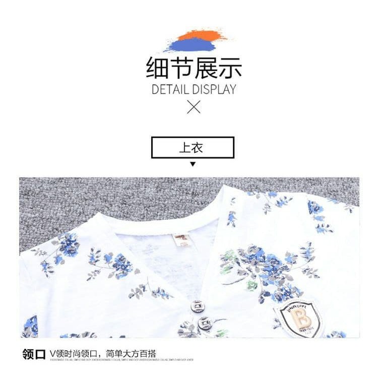 Promo !! Setelan baju anak cowok setelan flower bee blue boy import uk 5-7th uk 140,150,160 (putih biru)