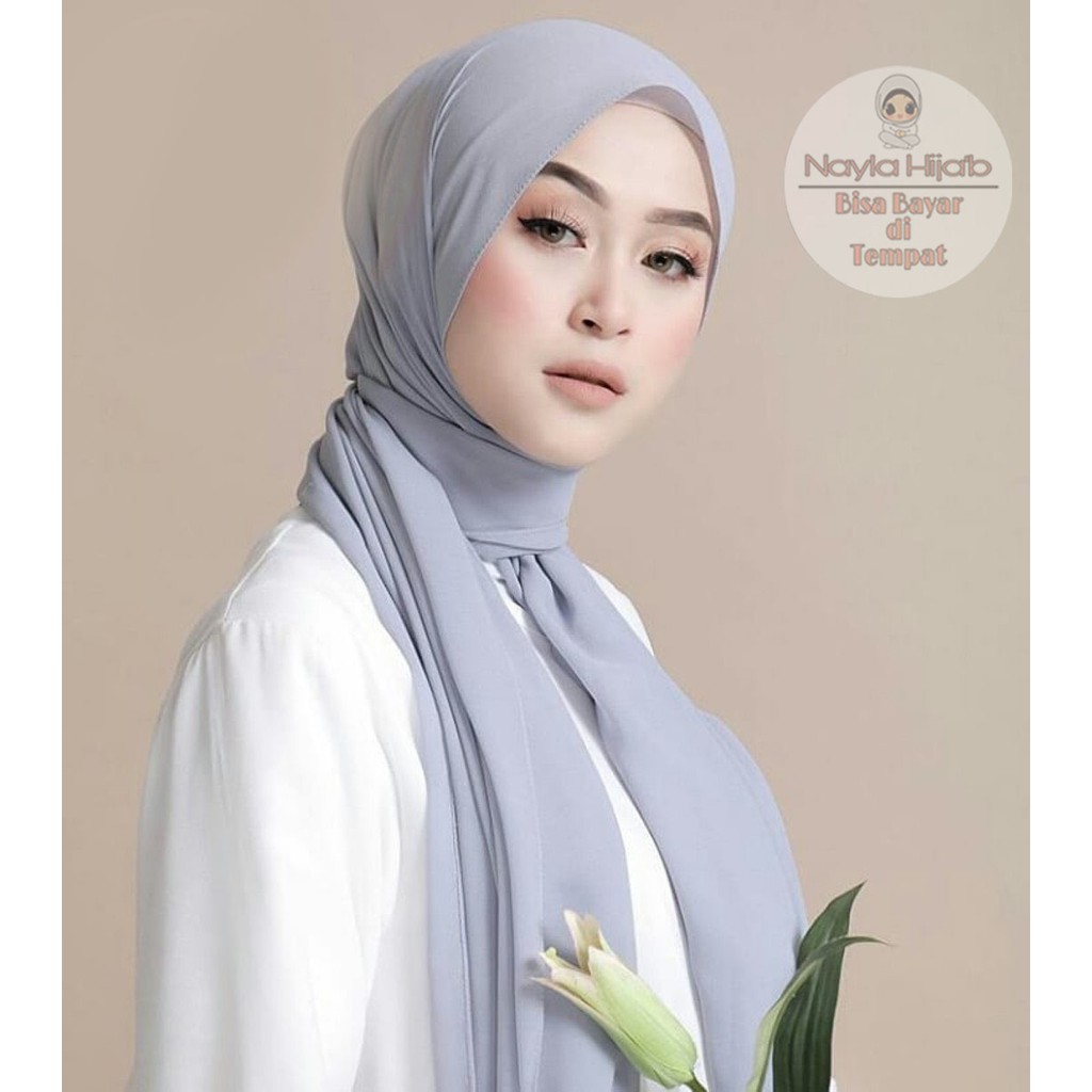 Jilbab Pashmina CERUTY BABYDOLL Hijab Pashmina Ceruty Terbaru Kerudung Pashmina Ceruty  Nayla Hijab