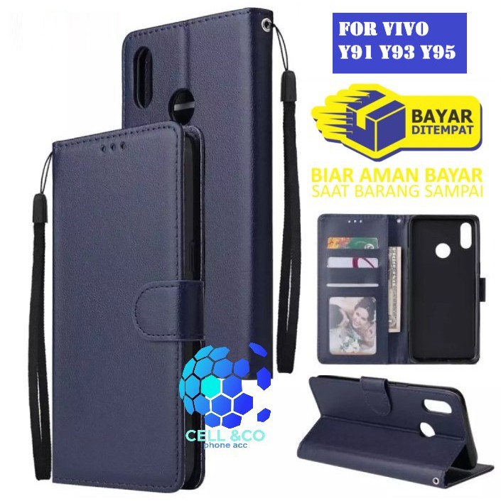 Flip cover VIVO Y91 Y93 Y95 Flip case buka tutup kesing hp casing flip case leather wallet