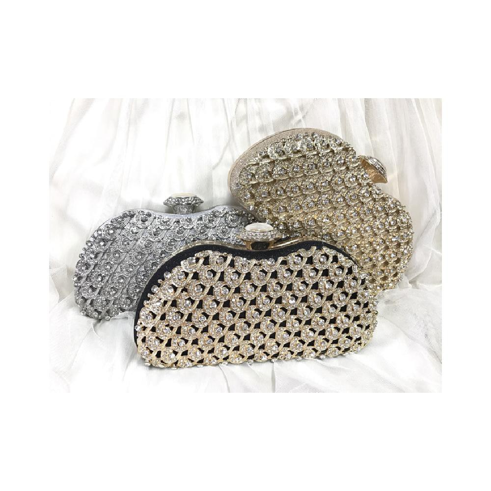 CLUTCH TAS PESTA Mermaid BLACK SILVER GOLD