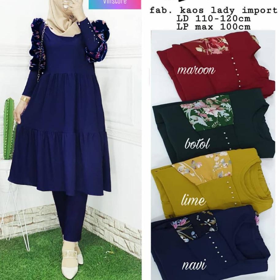 ●●● Setelan Kaos Jumbo Wanita Premium Rita Set by Vins Store Solo new