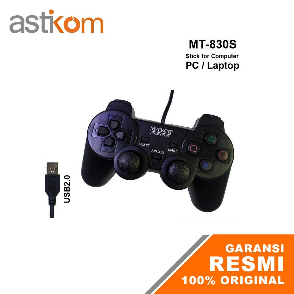 Gamepad Joystick Stik PC Single Black M-tech MT-830S USB