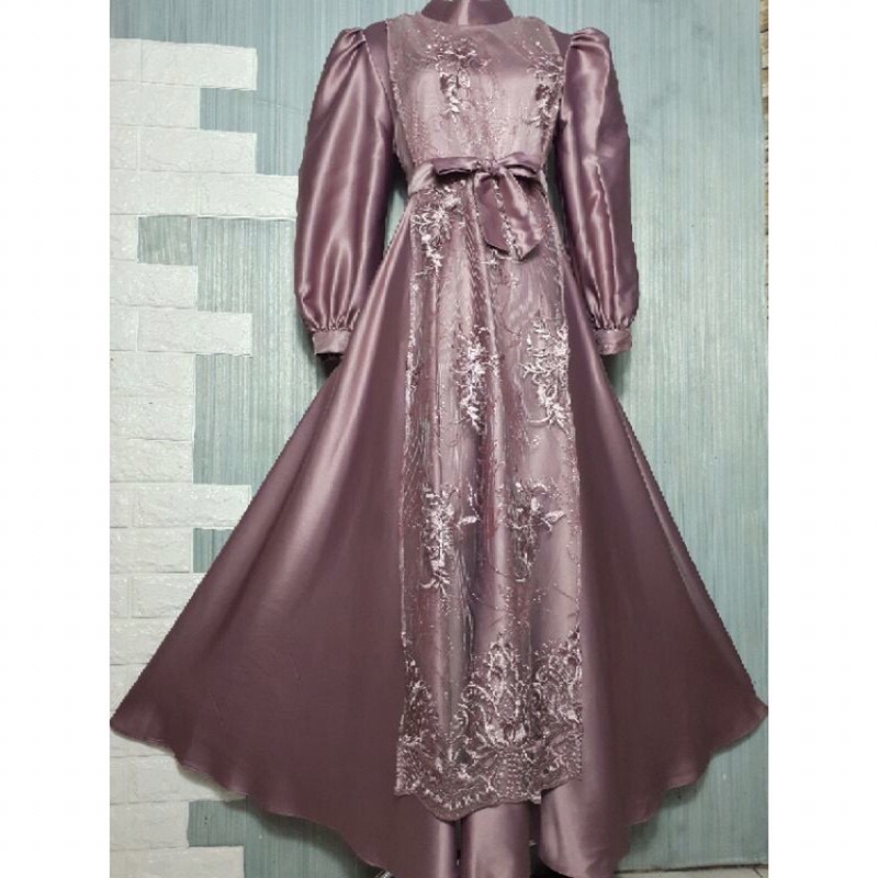 Gamis pesta outer Gamis Lebaran Dress pesta tile Dress kondangan Gamis muslim Gamis tile dot Dress t