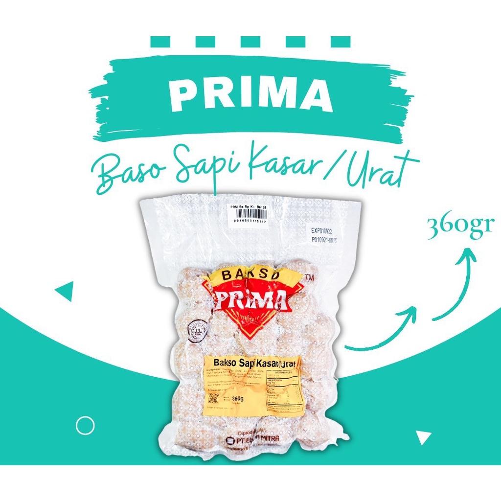 

ADDRIELLA - PRIMA BAKSO SAPI KASAR/URAT 360gr | PRIMA/FROZENFOOD/FROZENFOOD MURAH