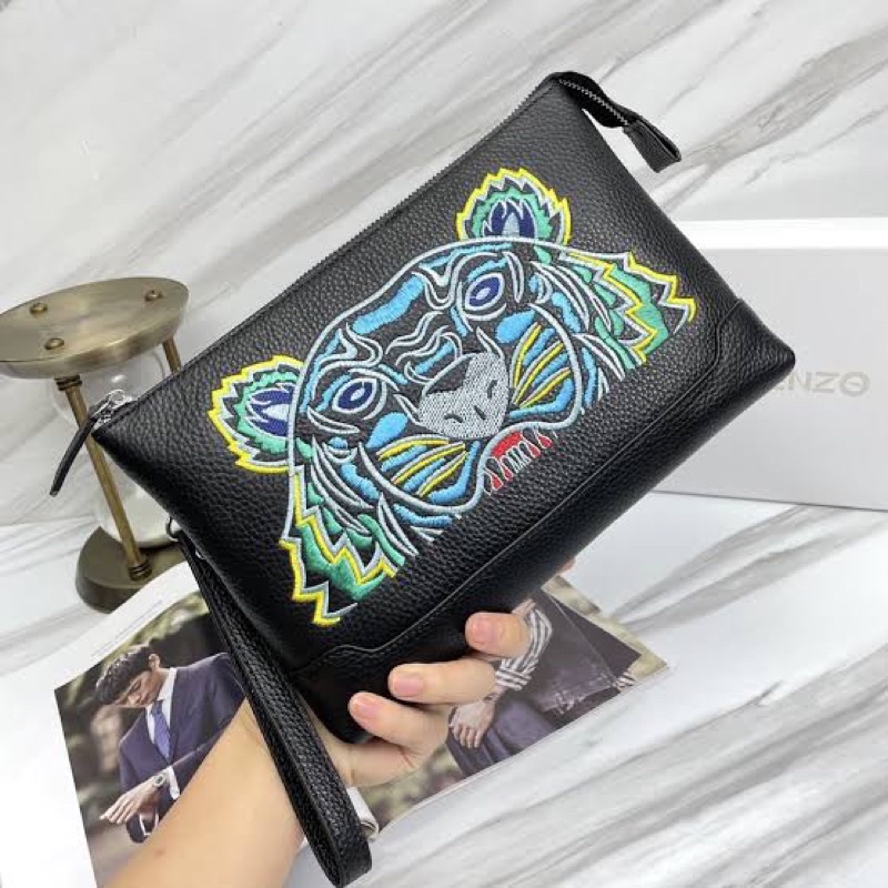Clutch Kenzo Tiger Black New Edition - Clutch Pria