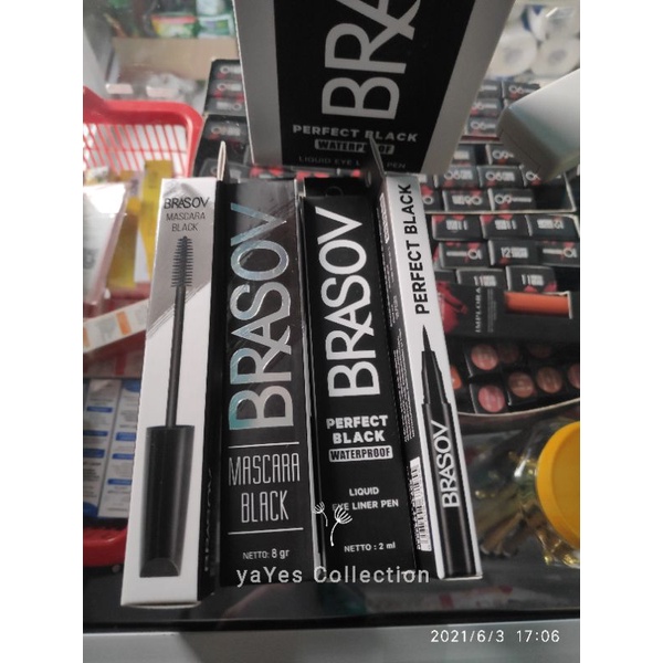 Brasov Mascara Black maskara Liquid Eye Liner Pen Eyeliner Waterproof pensil mata kecantikan