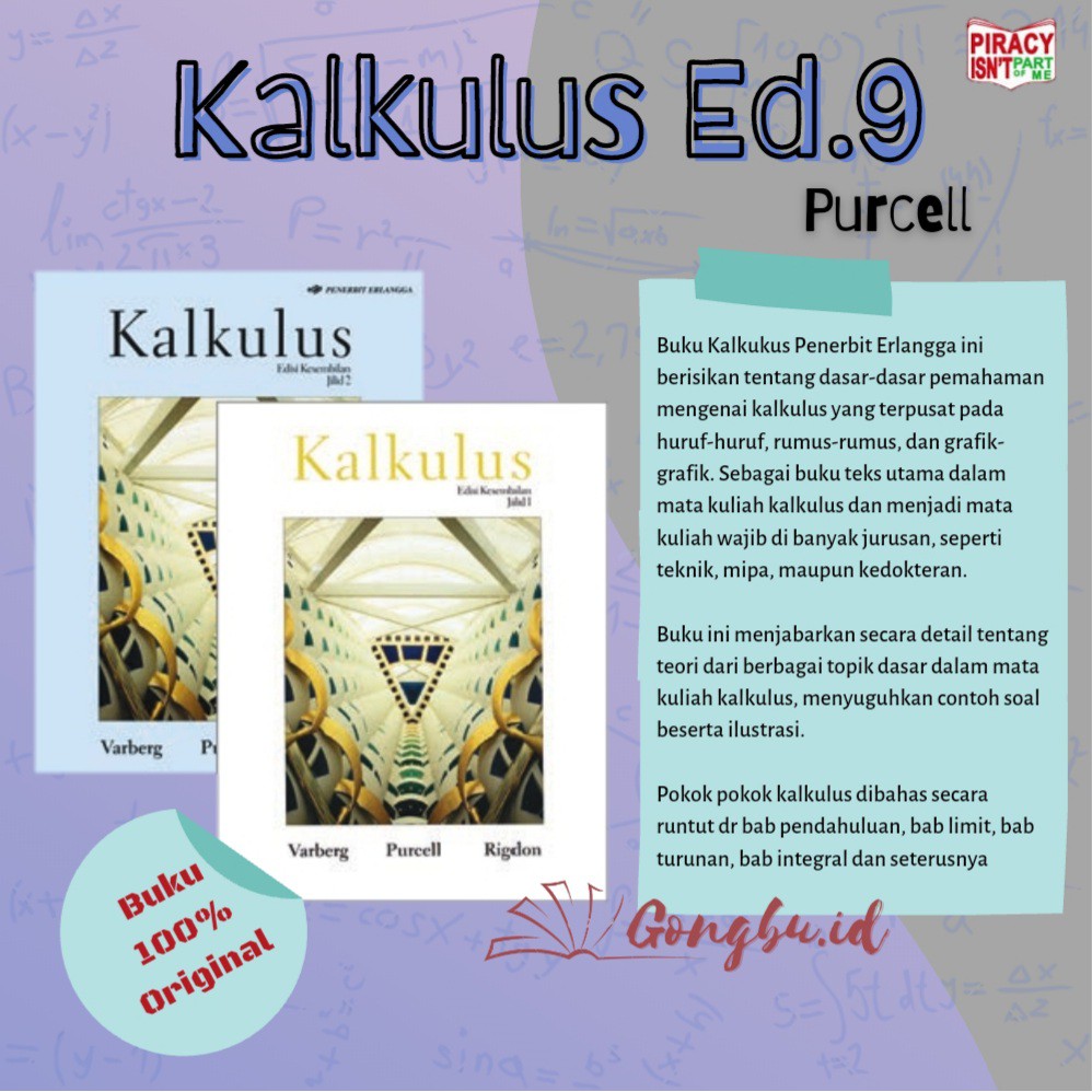KALKULUS PURCELL EDISI 9 (KESEMBILAN) JILID 1 & JILID 2 ERLANGGA ORIGINAL