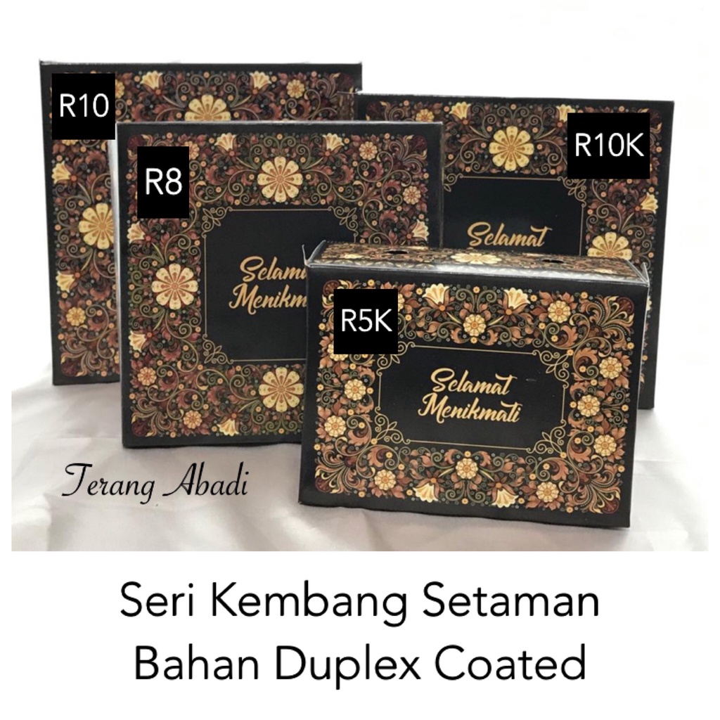 Dus Nasi Kembang Setaman  R10K 20 x 20 x 7 /Dus Roti /Dus Kue / Dus Snack Ultah/ Dos Hajatan/ Kerdus Nasi/ Kerdus Makanan/ Rice box/ Box Snack/ Dus Coklat Motif Batik Bunga/ Wadah Makanan