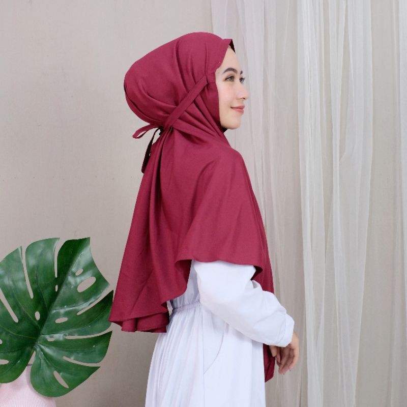 BERGO Maryam  JILBAB Jumbo Silky L BERGO size L./HIJAB SPORT/bergo intant/kerudung olah raga/bergo terlaris.